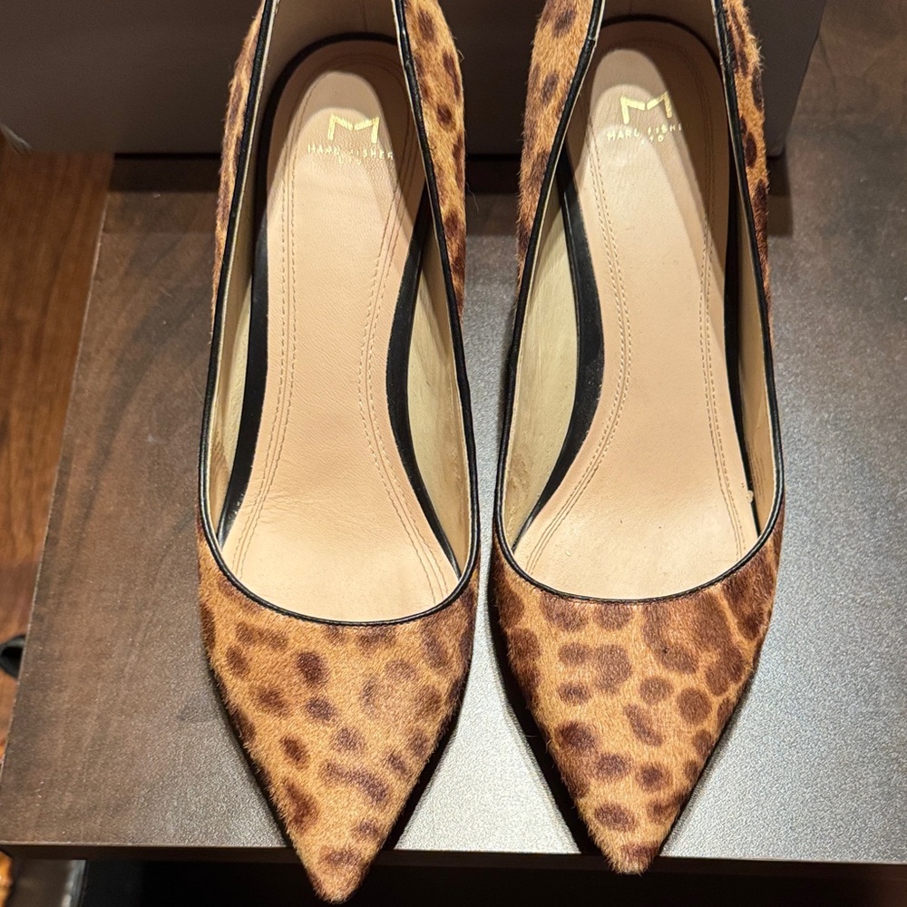 Marc Fisher Brown Leopard Print Heels